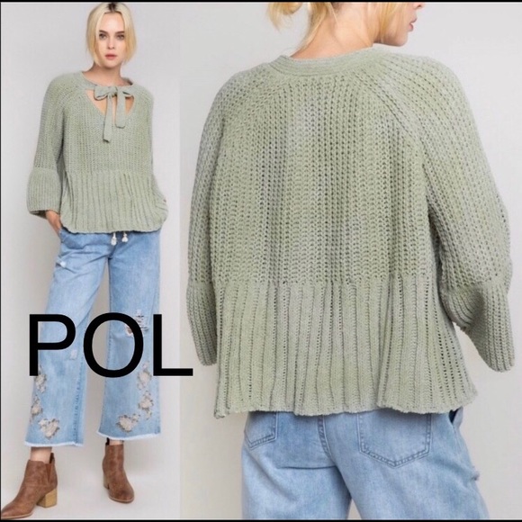 Closeout ▪️POL Chenille Soft Trumpet Sleeve Sweater - Picture 3 of 5